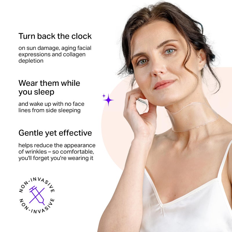 BLUMBODY Neck Wrinkle Patches â€“ Anti-Wrinkle Silicone Patches for Skin Firming, Tightening â€“ Reusable Overnight Pads â€“ Anti-Aging Crepe Erase Pads â€“ Neck, DÃ©colletÃ© (1-Month Supply) - Image 3